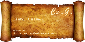 Csehi Galamb névjegykártya