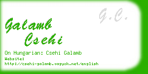 galamb csehi business card